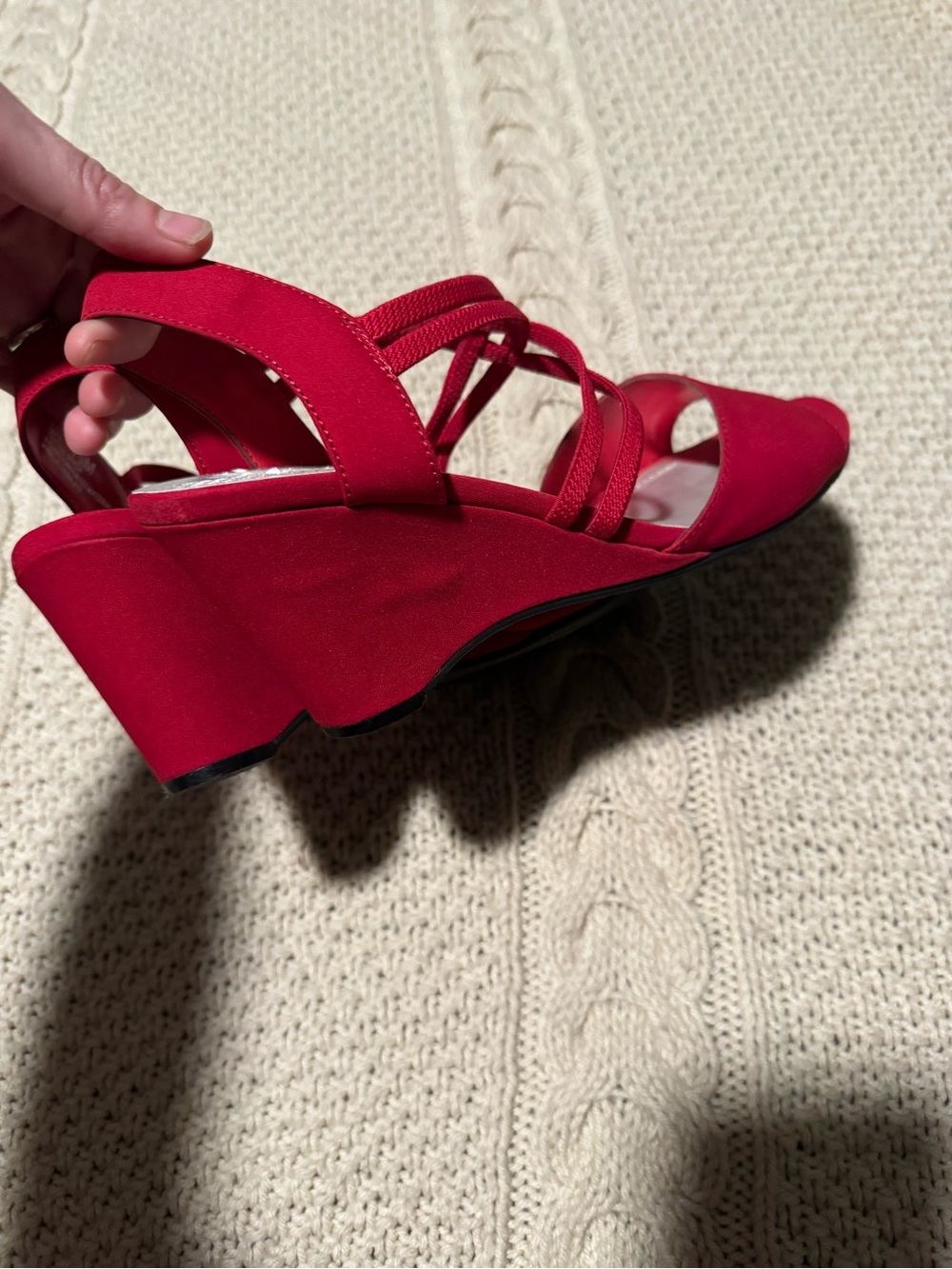 Impo Crimson Strappy Slingback Wedge Heels - Picture 8 of 9